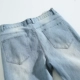 Quần co giãn quần Harlan chân quần jeans sáng màu quần nam XL giặt lớn mùa hè - Quần jean quần jean nam ống suông Quần jean