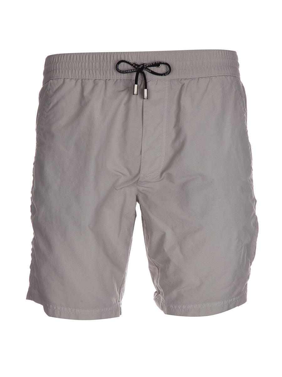 Dolce&Gabbana 浅灰色饰臀袋抽绳短裤