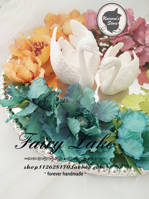 Senshi Swan Lake mirror flower flower Peacock other side flower Sen female garland headdress bracelet simulation flower