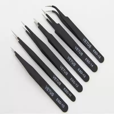 VETUS anti-magnetic anti-acid tweezers high elastic stainless steel pointed tweezers anti-static tweezers (6)