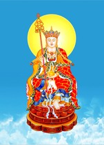 Decorative semi-handmade portrait of Pure Land Great Compassion and Great Wish Ksitigarbha Bodhisattva 002 Photo paper double-sided plastic seal