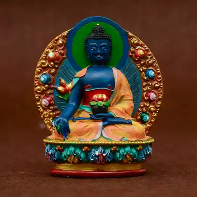 Pharmacist Buddha Small Buddha statue Resin Buddha Statue Buddha Statue Handicraft decoration Tibetan life extension Buddha Peace and auspicious marriage