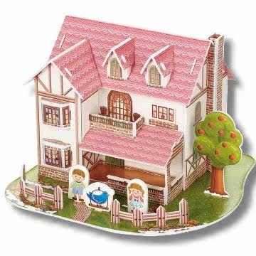 台湾官网直邮进口Fun Puzzle 3D拼图-蓝鸟小别墅