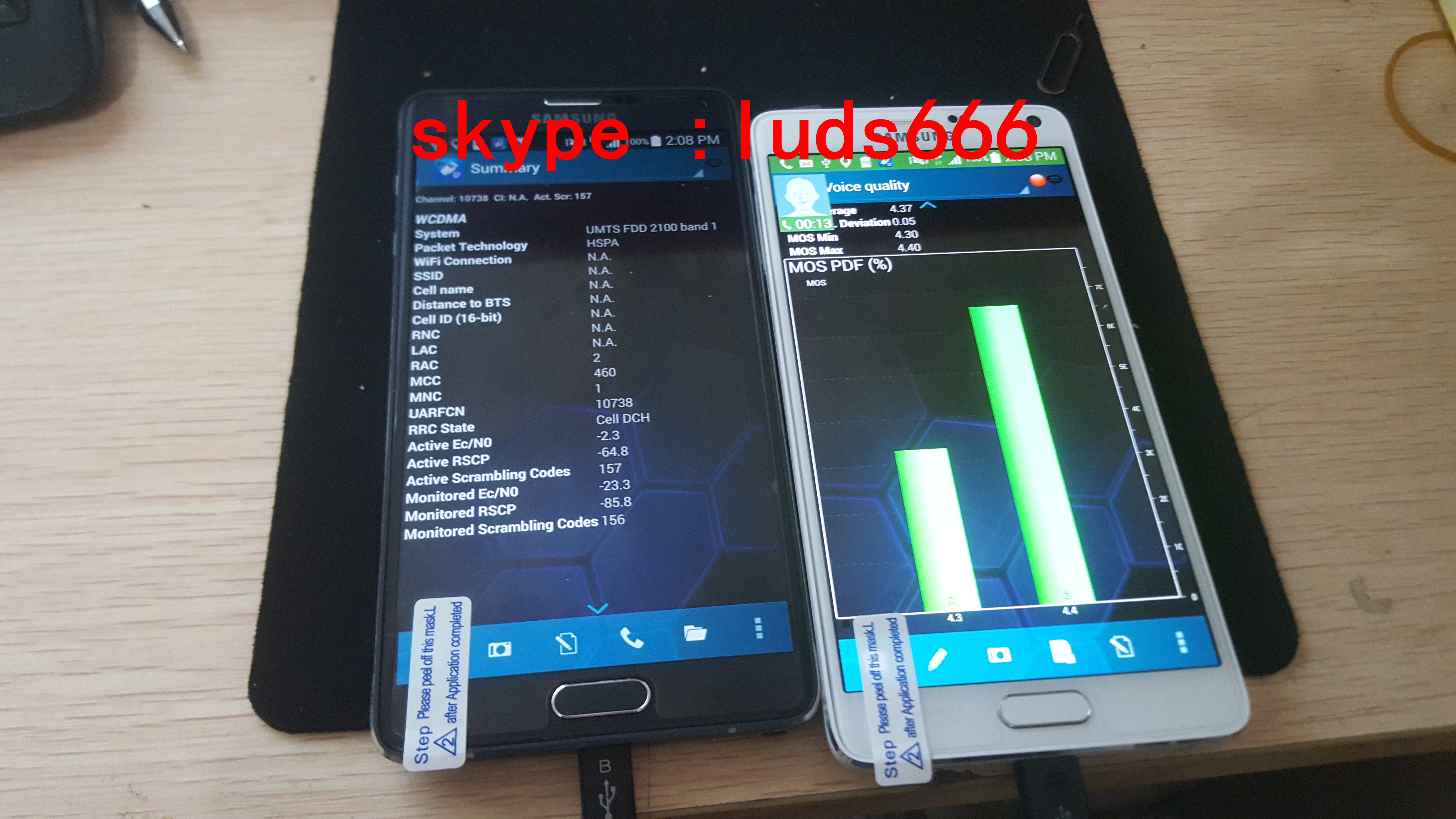 SAMSUNG NOTE4 N910F NEMO test equipment supports FDD CAT6 data service