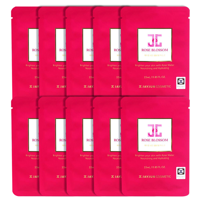 jayjun水光玫瑰精华保湿补水面膜10片 水光红玫瑰面膜 新品上市