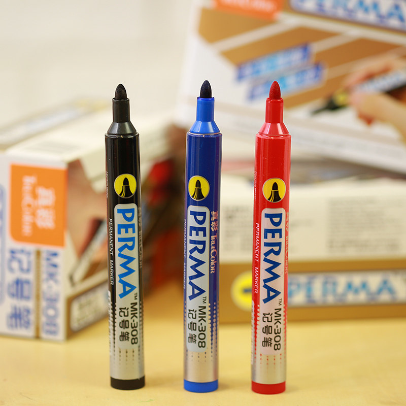 True color single head marker pen color oily black thick head large capacity not easy to fade oily pen blue red marker pen wholesale logistics pen singular pen single head marker pen K-308