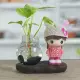 Bình thủy tinh đơn giản thủy canh cây xanh thì là phim hoạt hình nhỏ hoa thiết bị trồng hoa trồng hoa bàn quầy trang trí phòng khách - Vase / Bồn hoa & Kệ