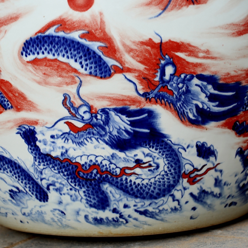 Jingdezhen ceramics hand - made Kowloon play pearl goldfish bowl lotus cylinder tortoise courtyard sitting room of large furnishing articles
