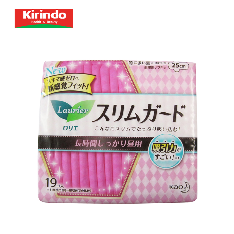 【Kirindo】日本进口乐而雅日用瞬吸超薄1mm护翼卫生巾25cm*19片