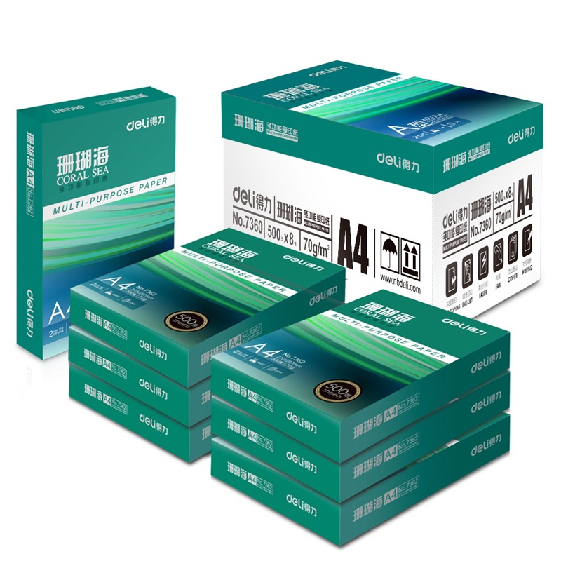 Able photocopy paper 70g 80g A4 Coral Sea Print Office Paper Single Shoulder Bag 500 sheets of white paper National