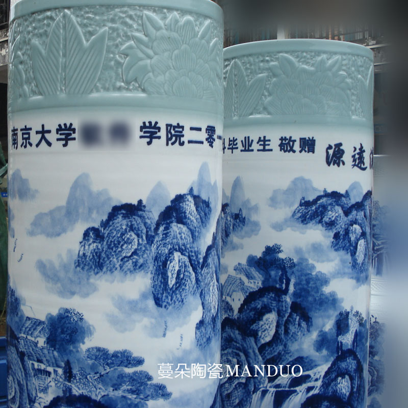 Jingdezhen hand - made the custom - built 1.8 2.2 meters tall porcelain vase quiver school unit to send people to write the vase