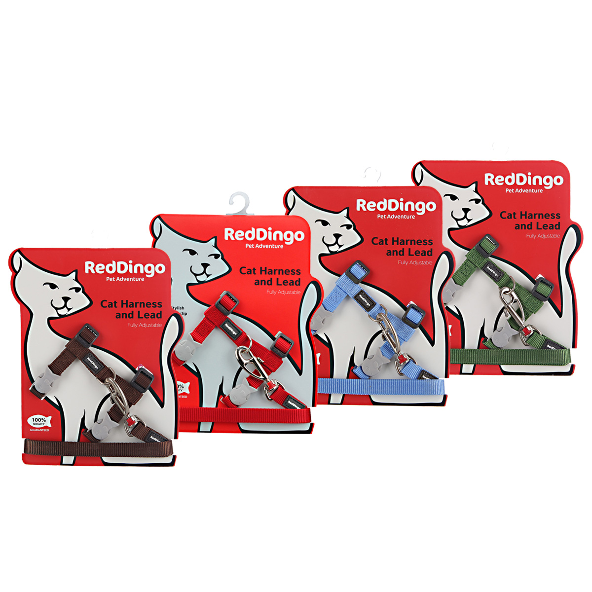 波奇网宠物猫用品RedDingo宠物净色猫胸背带套装户外时尚猫咪背带