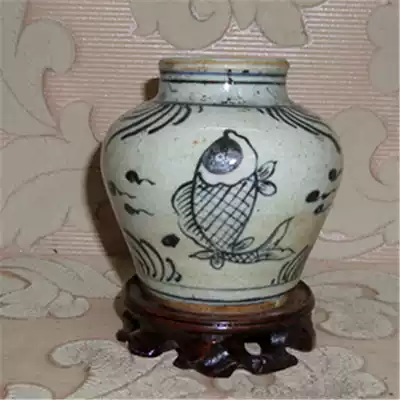 Yuan Qinghua Hand-made figure figure Arhat tank Old antique porcelain Old goods Old goods collection antique antiques