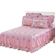 Váy ngủ cotton đơn mảnh vỏ gối ba mảnh mùa xuân và mùa thu hoạt hình thỏ hồng công chúa Hàn Quốc tấm ren trượt - Váy Petti ga giường viền họa tiết Váy Petti