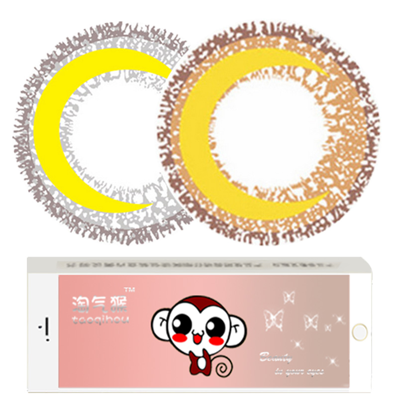 淘气猴月之猫目混血美瞳大直径显色Cosplay棕灰色隐形眼镜年抛TQH