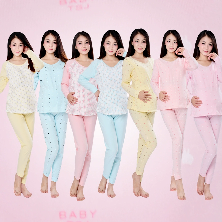 AB Mommy cotton giam giữ quần áo mùa xuân và mùa hè phụ nữ có thai quần áo cho con bú quần áo cho con bú mùa xuân và mùa thu phụ nữ mang thai phù hợp với đồ ngủ - Giải trí mặc / Mum mặc