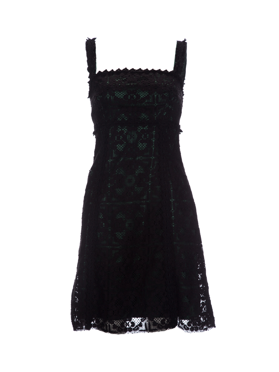 Dolce&Gabbana 黑色蕾丝吊带轻礼服