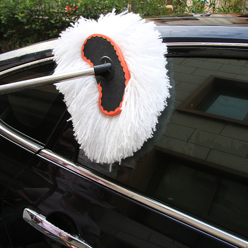 Waxing mop car wash brush soft hair dust remover telescopic car wash mop car wash long handle cleaning tool car supplies