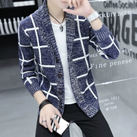 Áo len nam Lapel Hàn Quốc Slim Học sinh Mùa thu Áo len mới Áo len giản dị Áo khoác len nam - Cardigan áo len nam cổ lọ hàn quốc