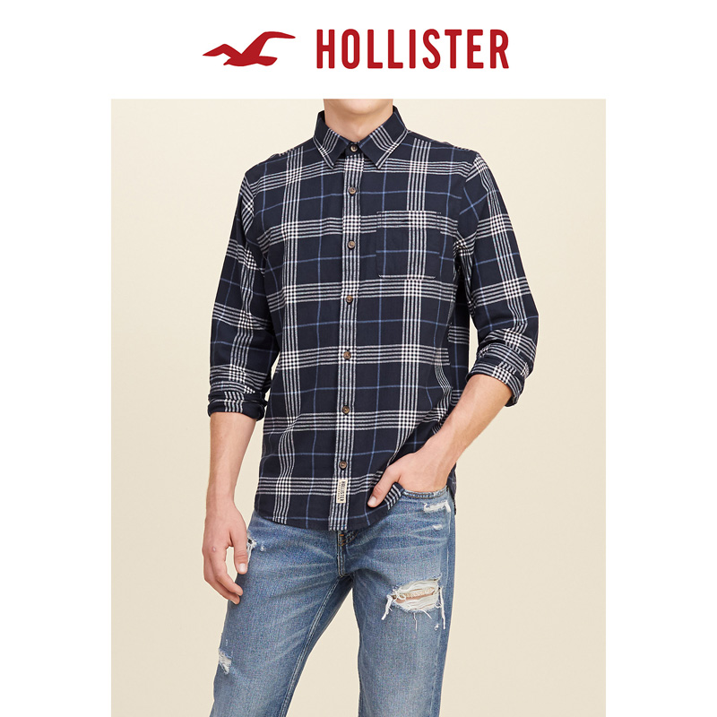 Hollister 轻盈格子法兰绒衬衫 男 110286