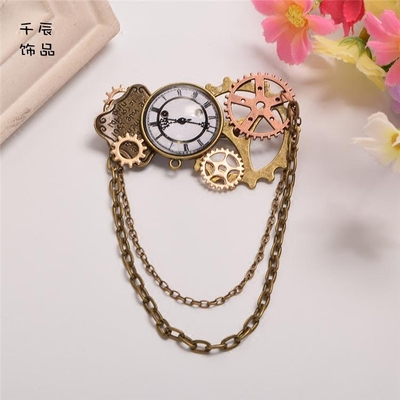 taobao agent Accessory, retro watch, chain, brooch, punk style, Lolita style