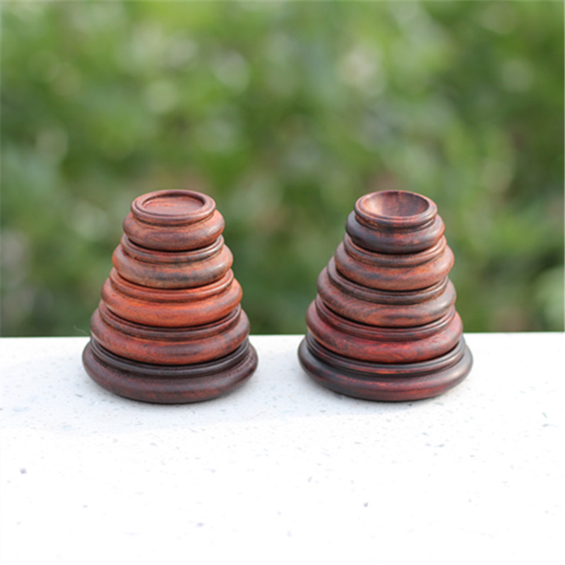 HaoLinXuan twigs rounded base process annatto red acid fuchsine acid branch furnishing articles solid wood base