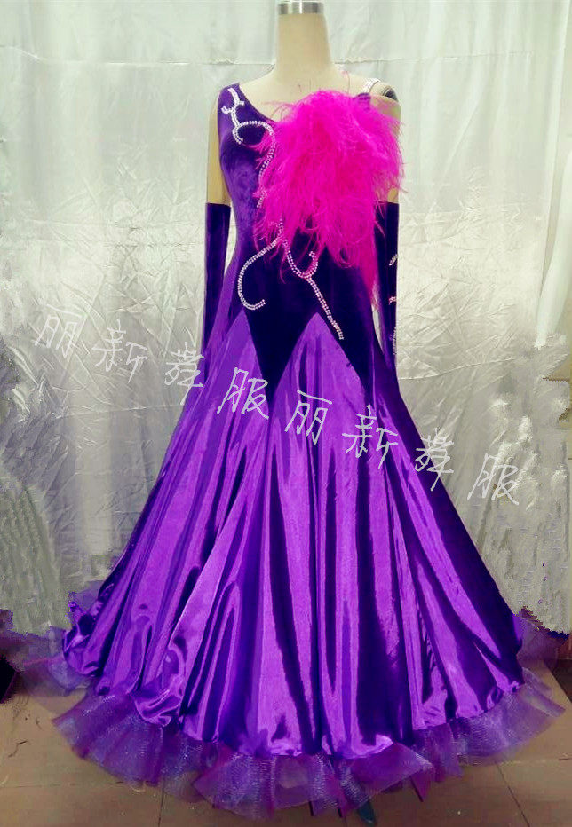 National Benchmark Dance Dress New Morden Performance Competition Dance Wear Morden Waltz Dance Dresses Big Hem Dress New-Taobao