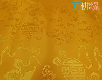 Tibetan Tibetan cloth satin gongsatin eight auspicious pattern fabric fabric (5 colors all) yellow