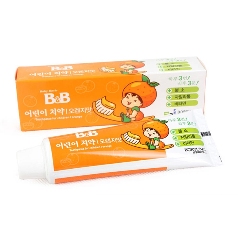 B&B/保宁 儿童牙膏 专业设计可吞咽婴幼儿牙膏 草莓味/橙子味