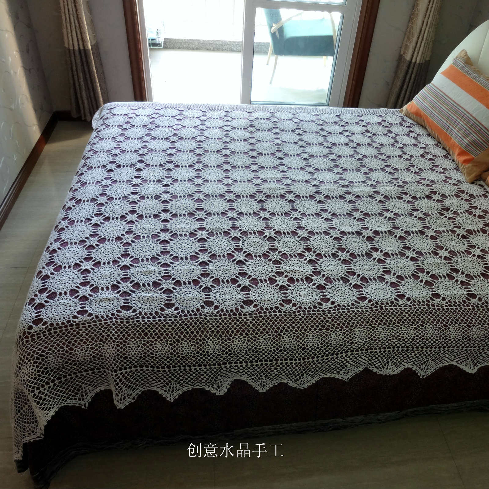 Handmade Crochet Hook Weaving Tablecloths Stock Thin Line Curtains Rustic Lace Lace Sheets Tablecloths