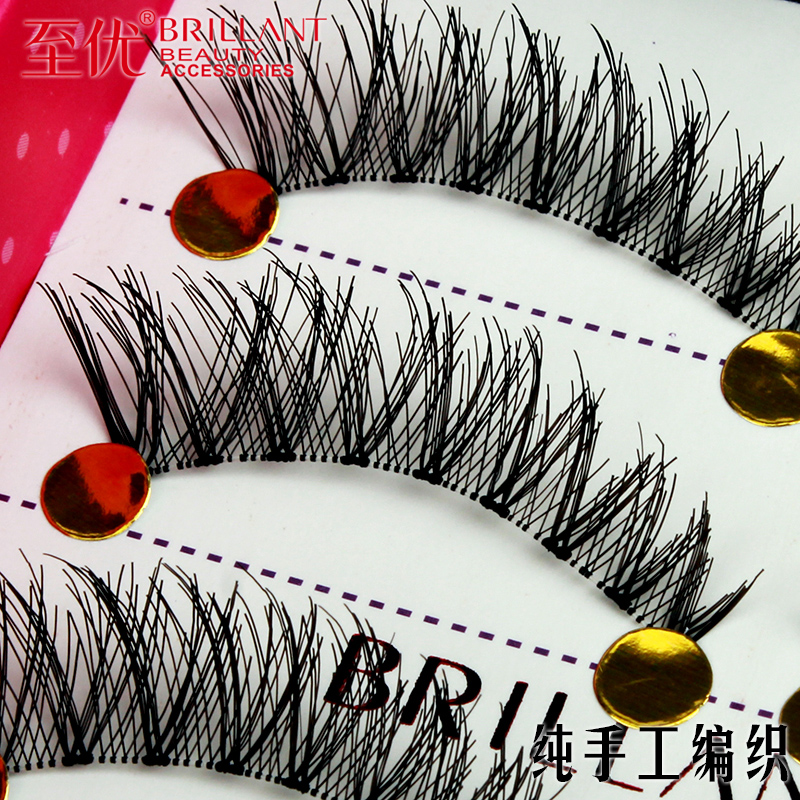 至优日系纯手工假睫毛 自然逼真裸妆浓密交叉眼睫毛透明眼尾加长