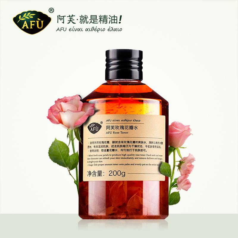 AFU阿芙玫瑰花瓣水200g 温和提亮肤色 补水面部肌肤爽肤水女 花水