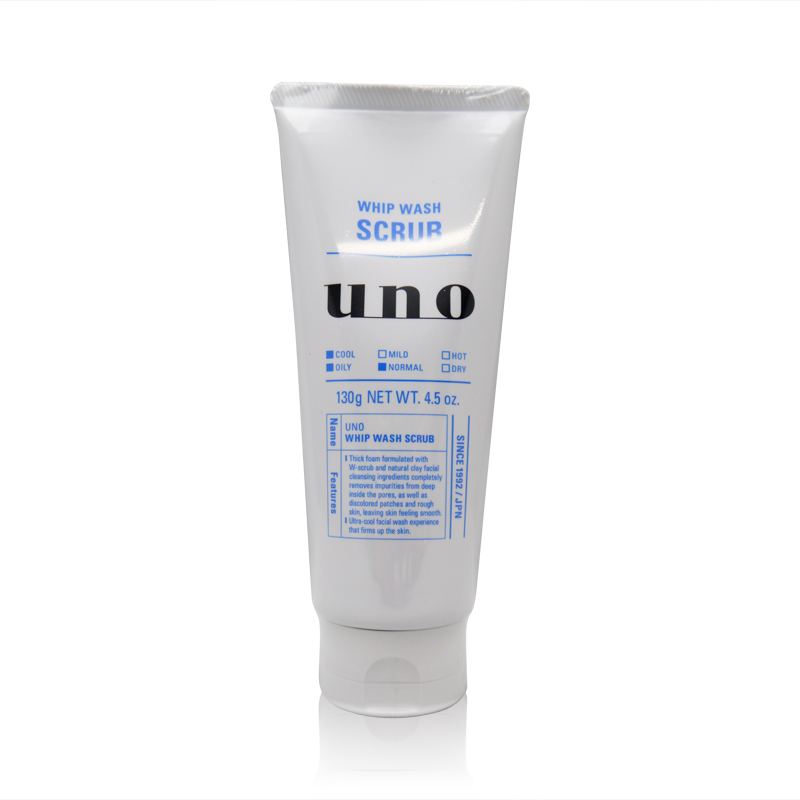 【日本直邮】UNO/吾诺男士洗面奶去角质黑头磨砂洁面膏130g