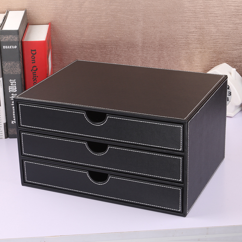 Usd 47 43 Ya Chen Shi Creative Leather File Cabinet Three Tier Ya Chen Shi Creative Leather File Cabinet Three Tier Office Storage Box Desktop Finishing Frame Korea