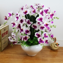 Artificial flower high-grade Phalaenopsis large potted flower vase home living room dining room floor decorative flower fake flower ornaments