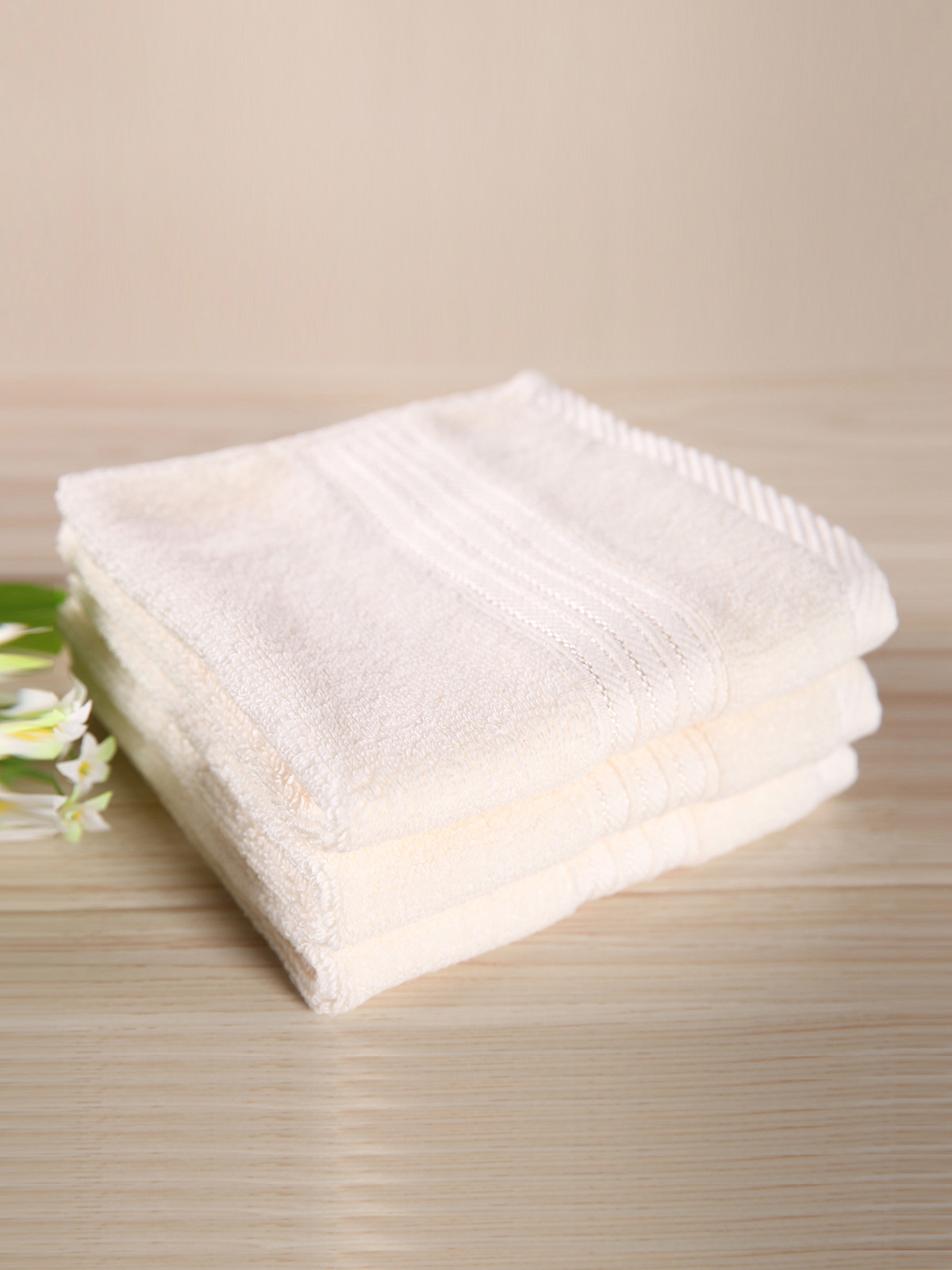 ROYAL VELVET|米白色加州阳光炫彩方巾(3条装)