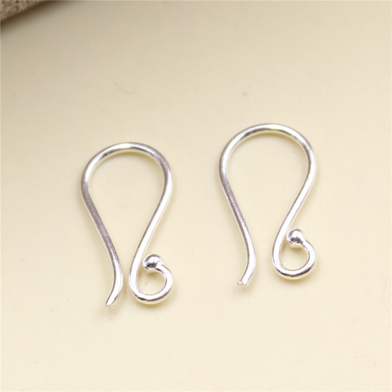 Thai Chiang Mai Handmade Silver 925 Pure Silver Diy Earrings Accessories Earrings Ear Hook Semi-finished Products