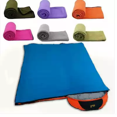 Fleet sleeping bag outdoor thickened envelope office lunch blanket liner fleece indoor camping three seasons sleeping bag