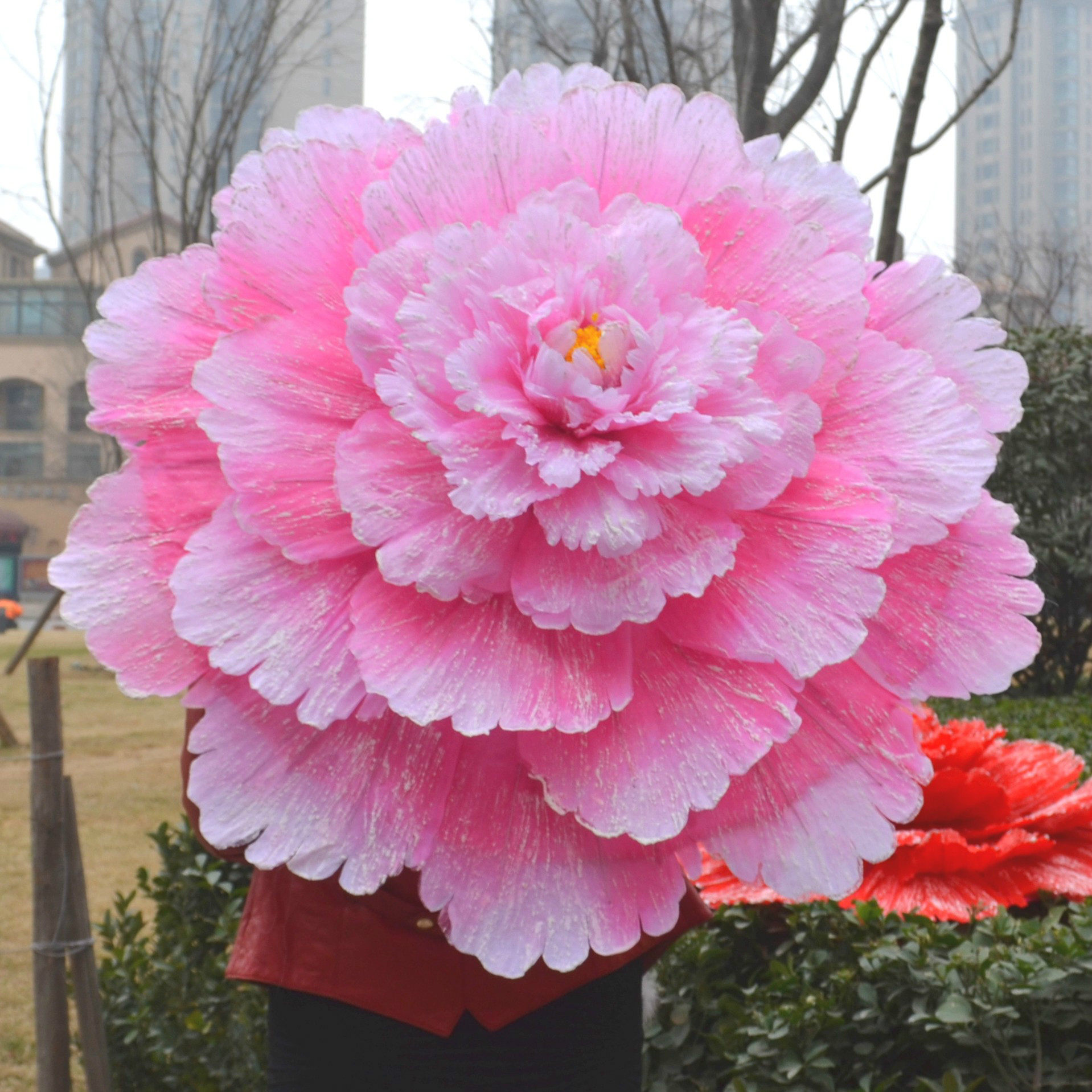Peony Props Flower Umbrella Dance Performance Hands with Flower props Games Admission Opening Props Party Performance Props