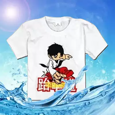 New Taekwondo cotton T-shirt children's summer adult men's and women's short sleeve factory direct cartoon culture shirt