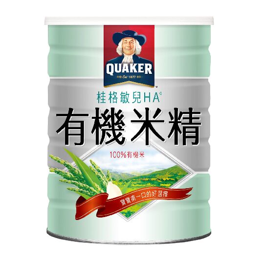台湾官网直邮进口《桂格》敏儿HA-有机米精（500g/罐）
