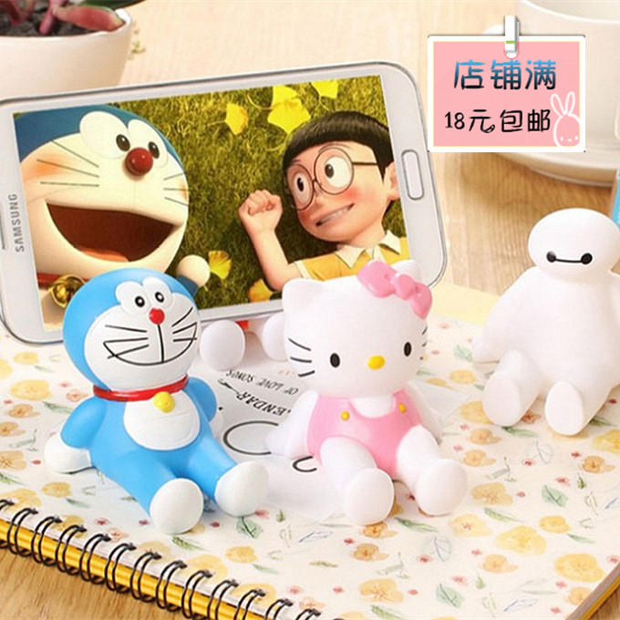 Machine Cat Great White KT Cat Stereocartoon Adorable Mobile Phone Holder Mobile Phone Rack