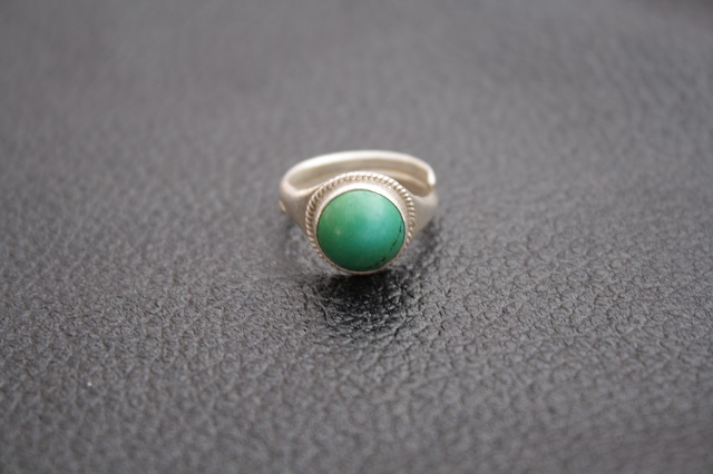Pure handmade pine stone silver ring New Shepherd Mongolian traditional jewellery