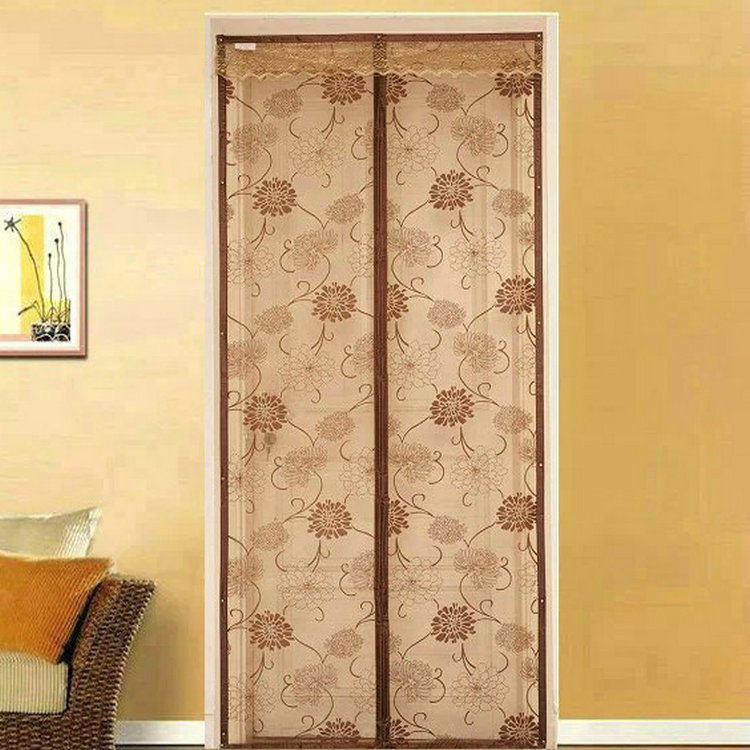 Crystal flocking encryption magnetic anti-mosquito door curtain Summer wear-free magnet strip anti-mosquito soft gauze door sand curtain