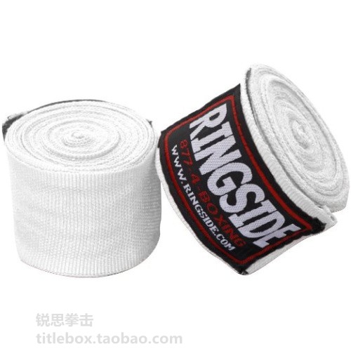 (USA) RINGSIDE BOXING TIED HAND BANDAGE ELASTIC HAND GUARD STRAP WOUND WRAP HAND WRAP WITH WHITE