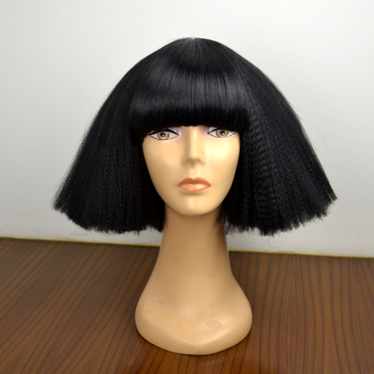 New Trendy Short Afro Fluffy Broom Hair Nightclub Popular Wig Celebrity Style Ladygaga Wig