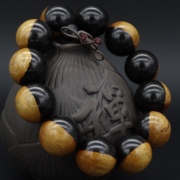 Indonesia Yin Yang Wooden Buddha Ball String Black Honolulu Handle Ball Accessories Men and Women's Models Play Honolulu String Pearl