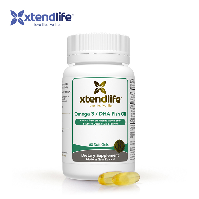 Xtend life新西兰原装进口欧米伽3DHA深海鱼油软胶囊 60粒/瓶包邮