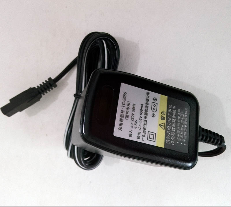 Midea Electric Razor TC-3665 Power Adapter 3 6V 650MA Charger 2 Holes