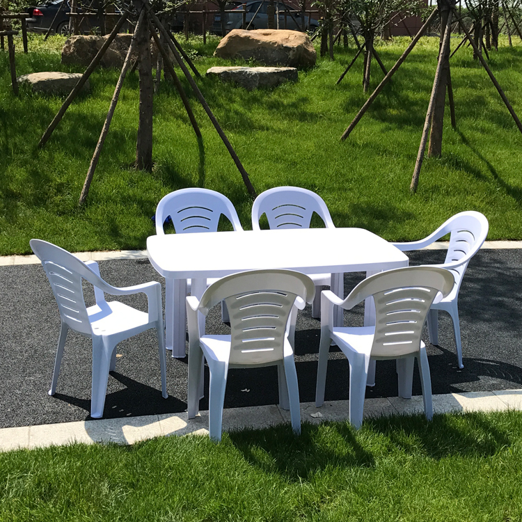 1 4 m long outdoor large row Stalls Patio Plastic Table And Chairs Can Be Inserted In White Beer Table And Chairs Casual Farm Table And Chairs